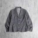 "chico's" geometric pattern open collar shirt jacket