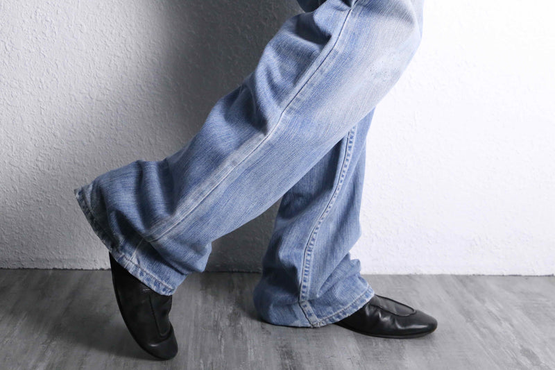 "DIESEL” wide straight wash denim pants