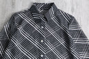 diagonal stripe pattern sheer shirt