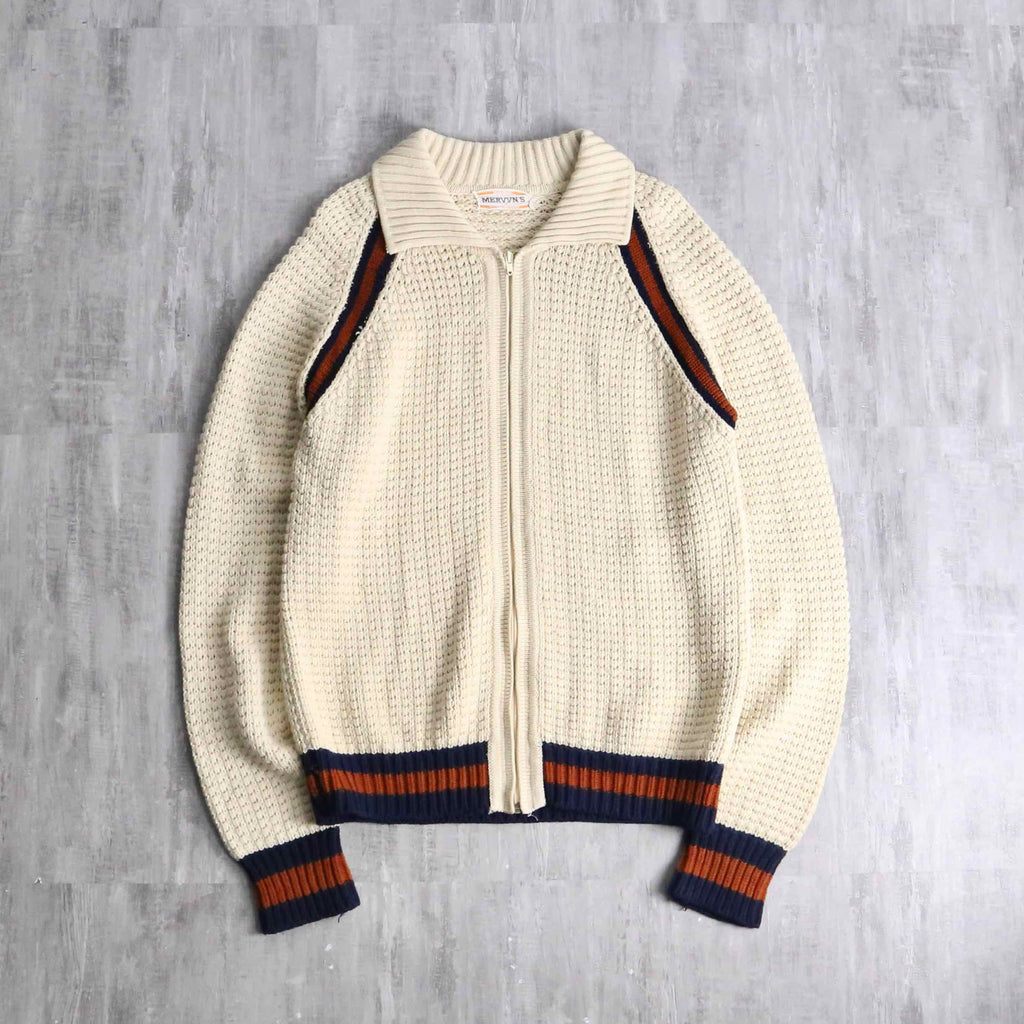 80's knit zip-up jacket