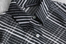 diagonal stripe pattern sheer shirt