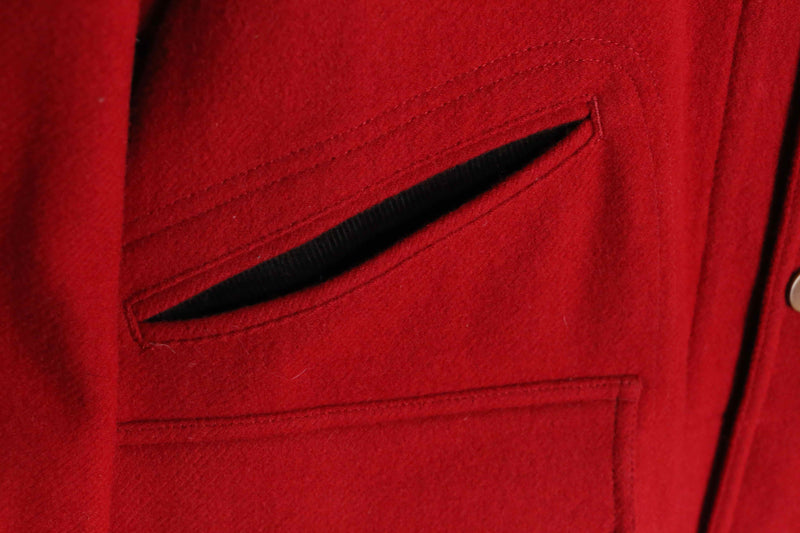 red base corduroy collar jacket