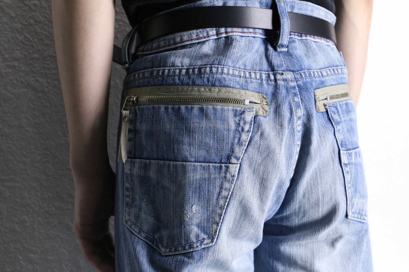 "DIESEL” wide straight wash denim pants