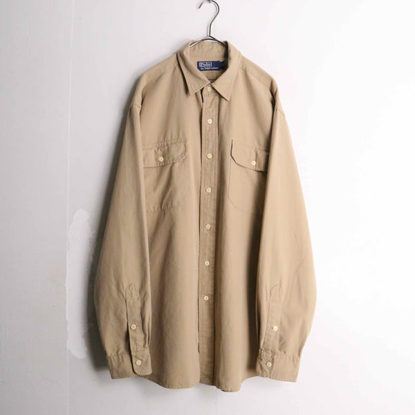 "Polo by RL" light brown color work detail shirt