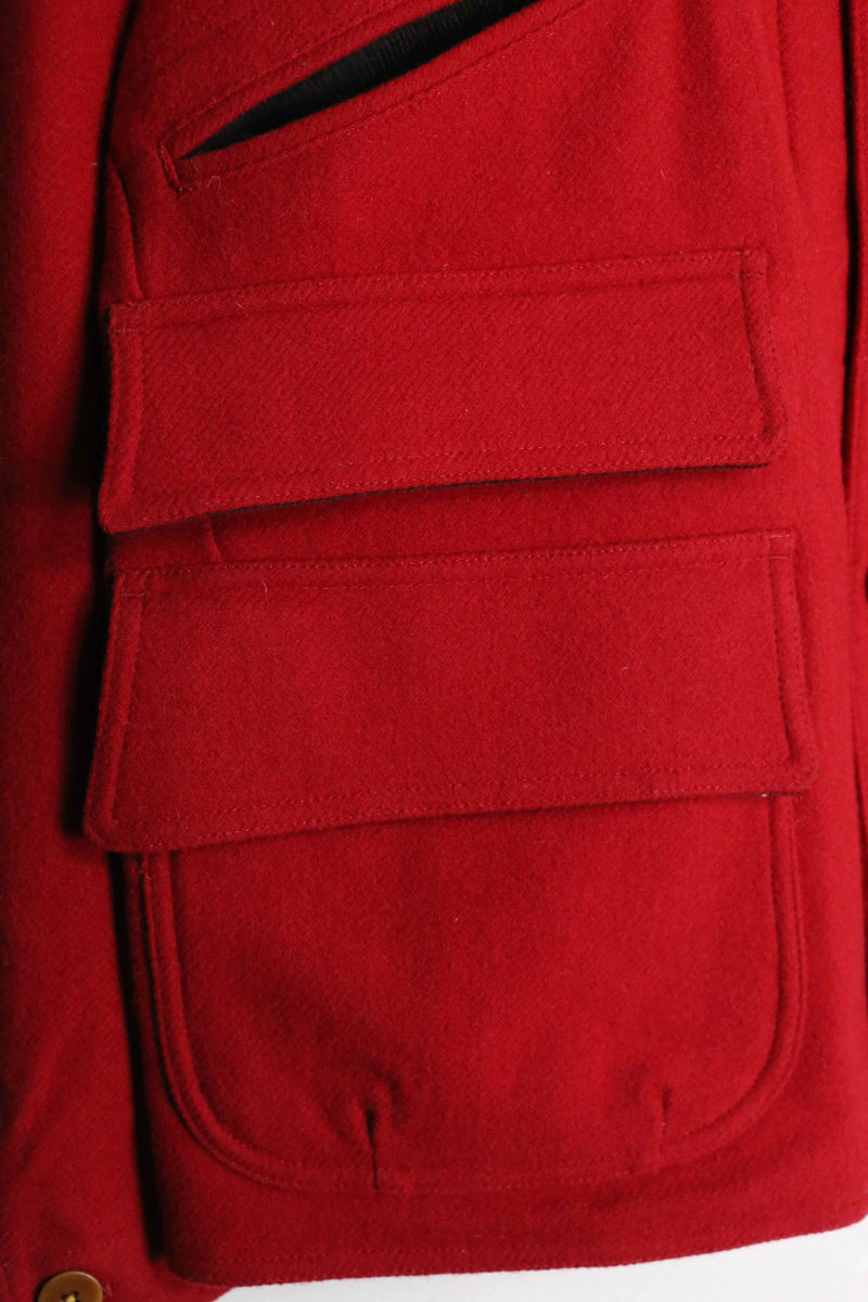 red base corduroy collar jacket