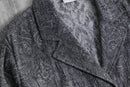"chico's" geometric pattern open collar shirt jacket