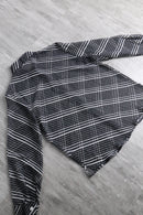 diagonal stripe pattern sheer shirt