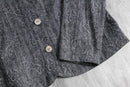 "chico's" geometric pattern open collar shirt jacket