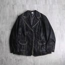 black stitch design leather single tailored jacket
