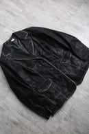 black stitch design leather single tailored jacket