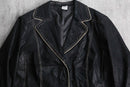 black stitch design leather single tailored jacket