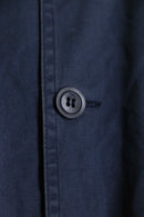 "Les Copains" rib no collar navy cotton bomber jacket