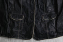 black stitch design leather single tailored jacket