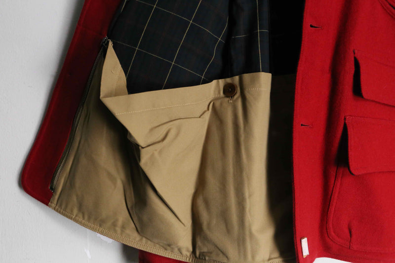 red base corduroy collar jacket