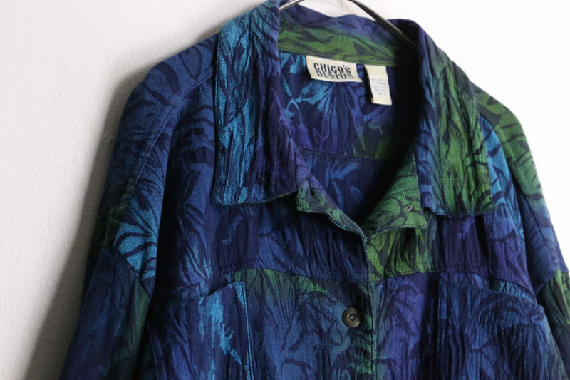 "CHICO'S" gradation leaf pattern tracker jacket
