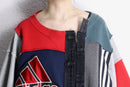 "Re:make" multi fabric asymmetry jacket