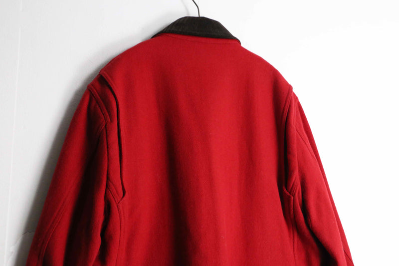 red base corduroy collar jacket