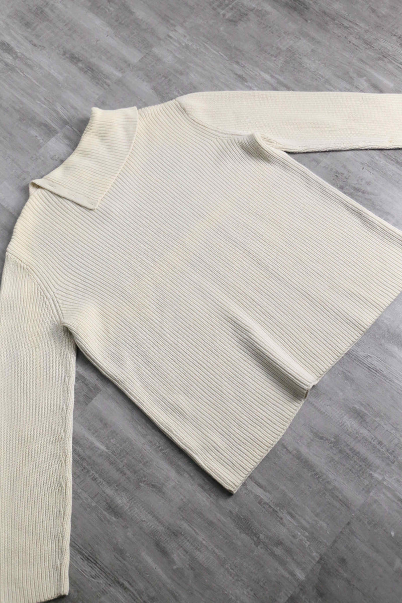“Lauren Ralph Lauren” asymmetry shoulder button knit