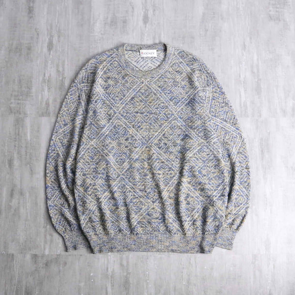 mix rhombus pattern loose knit