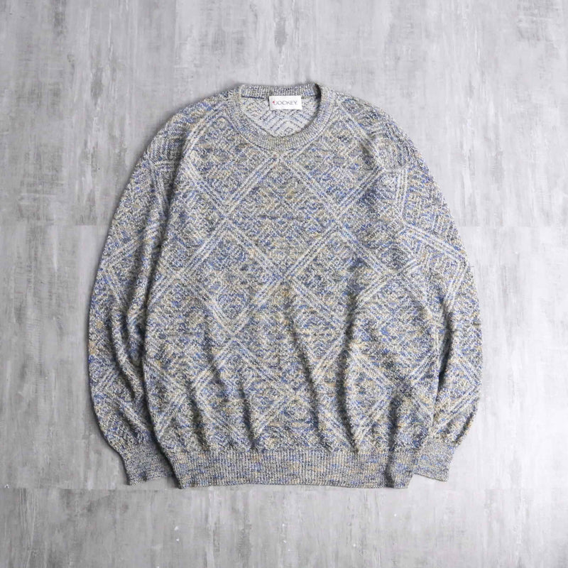 mix rhombus pattern loose knit