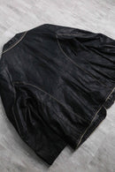black stitch design leather single tailored jacket