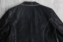 black stitch design leather single tailored jacket
