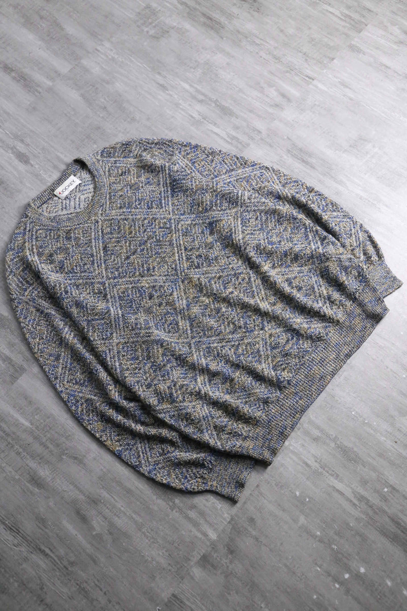 mix rhombus pattern loose knit