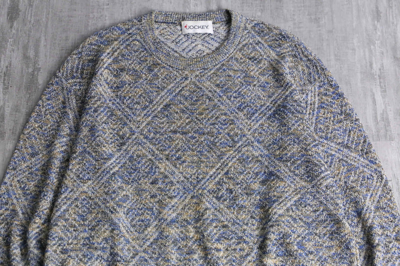 mix rhombus pattern loose knit