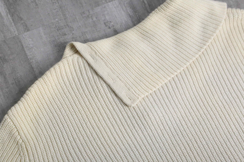 “Lauren Ralph Lauren” asymmetry shoulder button knit