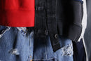"Re:make" multi fabric asymmetry jacket