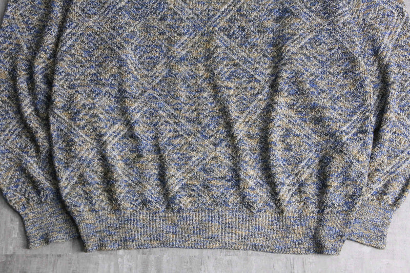 mix rhombus pattern loose knit