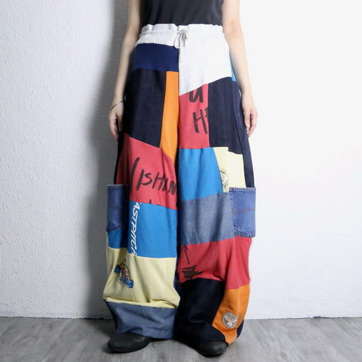 "Re:make" multi patchwork baggy pants
