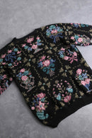 1990s rammy cotton hand knitting botanical pull