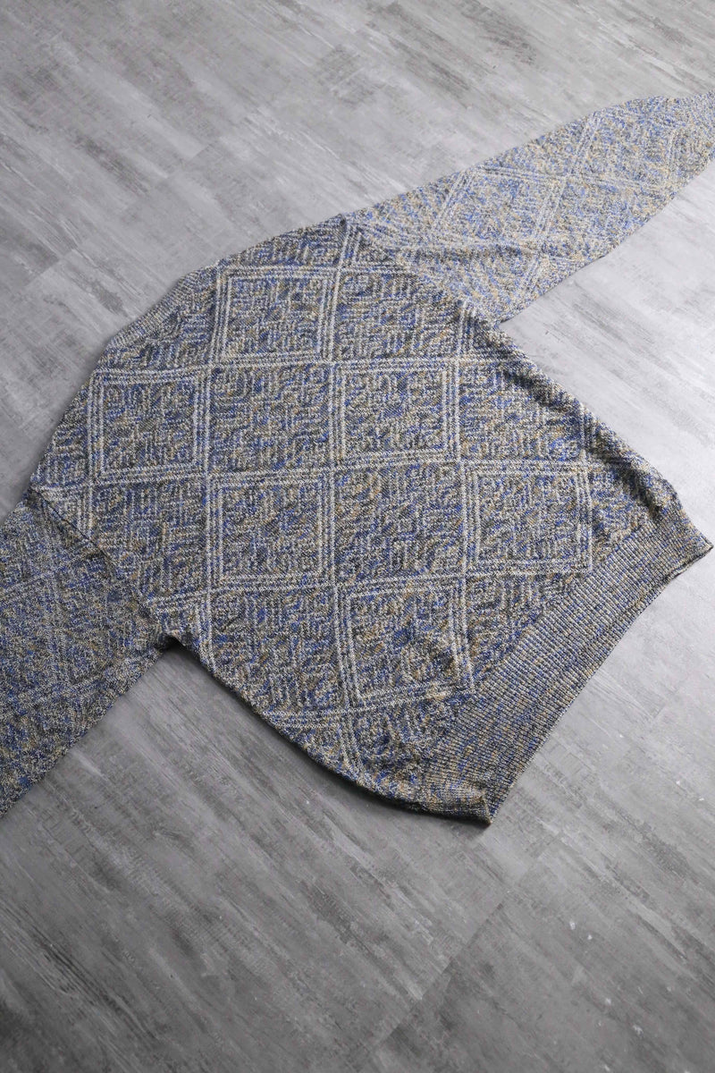 mix rhombus pattern loose knit