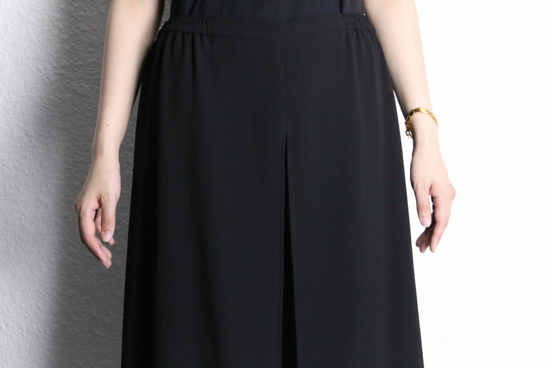 black sheer layered easy pants