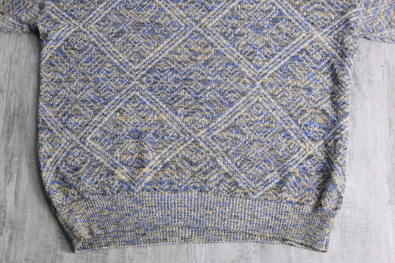 mix rhombus pattern loose knit