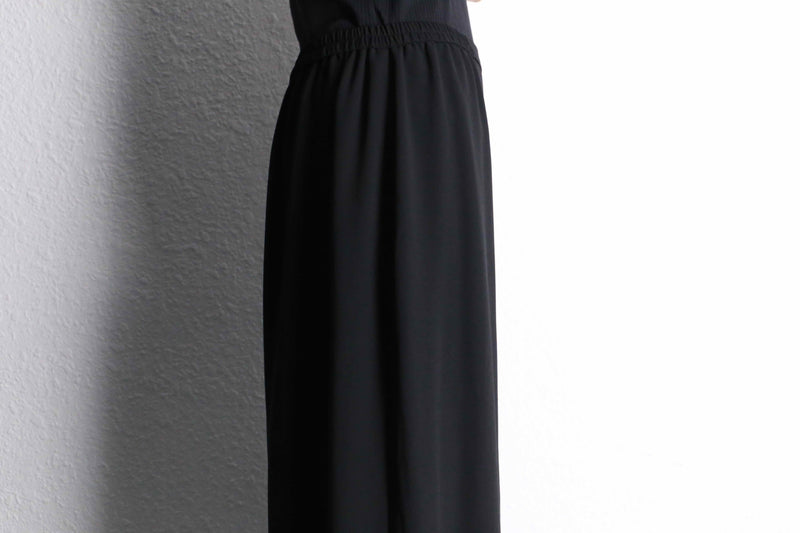 black sheer layered easy pants