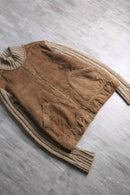 "Marlboro Classics" fake leather × knit switch design jacket