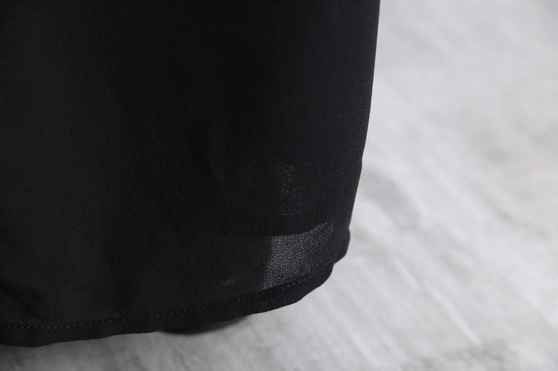 black sheer layered easy pants