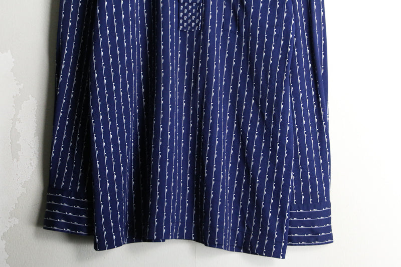 70’s geometric stripe L/S polo shirt