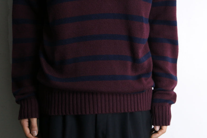 “Polo by RL” bordeaux boarder design cotton knit