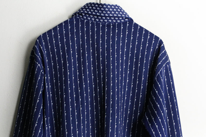 70’s geometric stripe L/S polo shirt