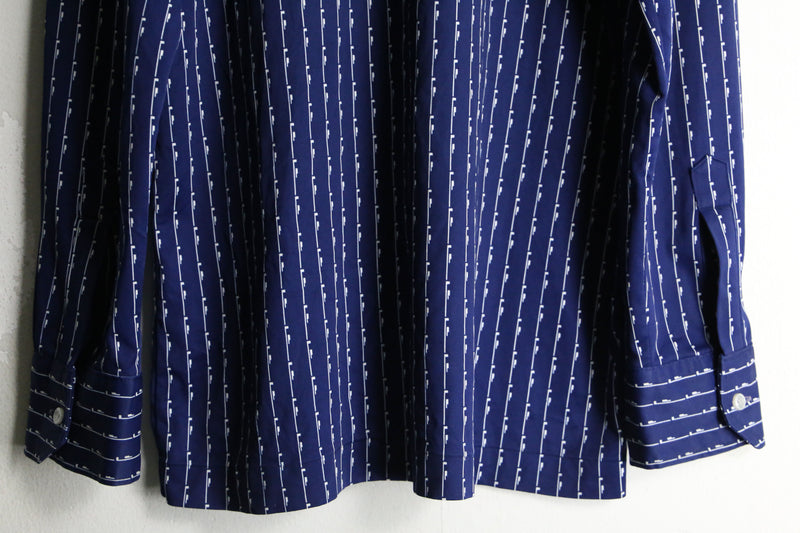 70’s geometric stripe L/S polo shirt