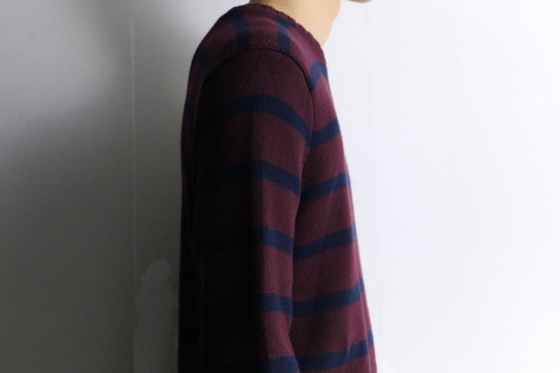 “Polo by RL” bordeaux boarder design cotton knit