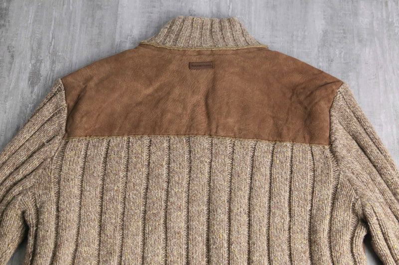 "Marlboro Classics" fake leather × knit switch design jacket