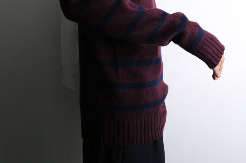 “Polo by RL” bordeaux boarder design cotton knit