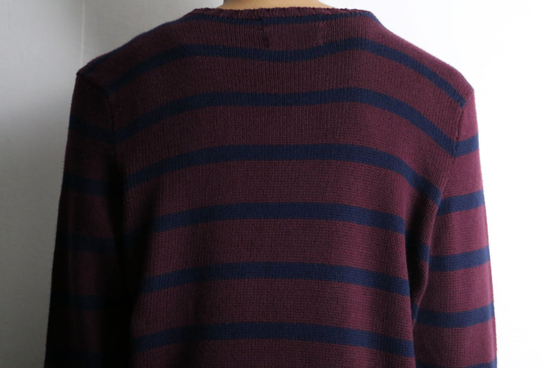 “Polo by RL” bordeaux boarder design cotton knit