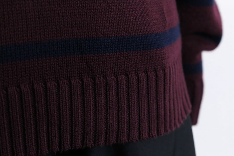 “Polo by RL” bordeaux boarder design cotton knit