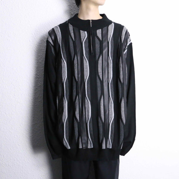 monochrome tones geometric stripes zip up