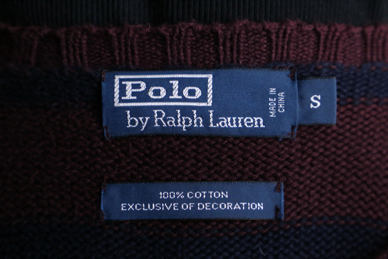 “Polo by RL” bordeaux boarder design cotton knit